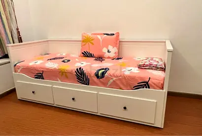 Ikea Stylish Storage Bed with 3 Drawers/ 2 mattresses