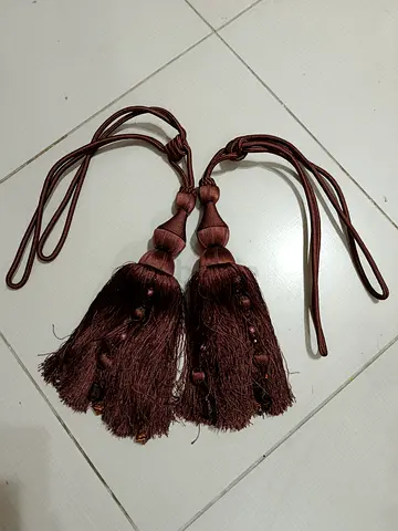 Pair of Curtain Tie Back dark brown