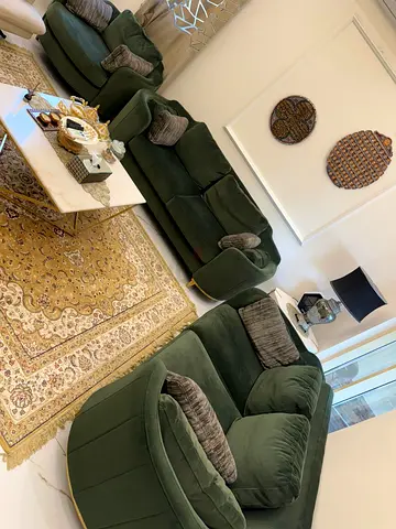 Cozy Green Velvet Sofa Set