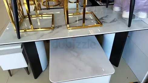 Elegant Marble-Top Dining Table