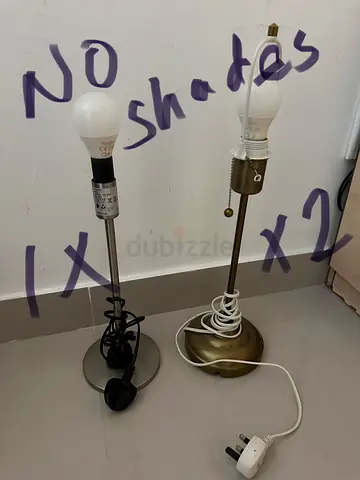 Pair of Stylish Table Lamps Without Shades