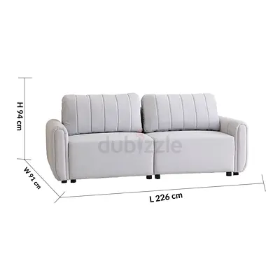 Light Usage Nildur 2-Seater Fabric Sofa Bed - Light Grey