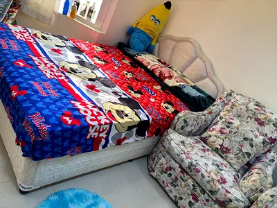 Queen size cot with high quality 20cm spring bed