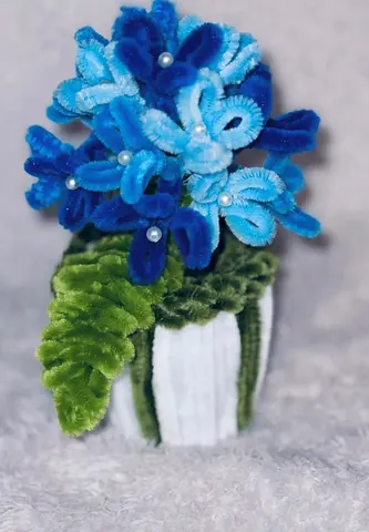 Handcrafted Pipe Cleaner flowers mini pot Arrangement