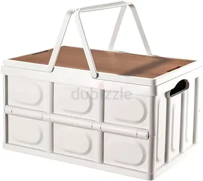 Stylish Storage Box with Wooden Lid Potable and foldable