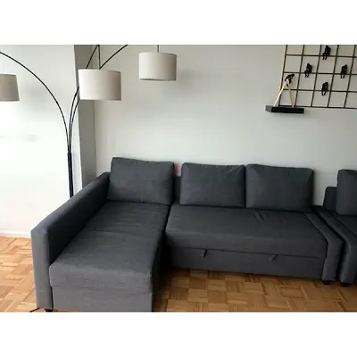 Modern Grey Sofa with Storage Feature