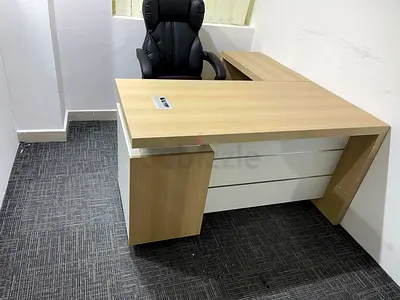 Stylish Office Desk with Ergonomic Chair