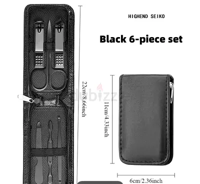 Black 6 Piece set Nail Cutters Etc.