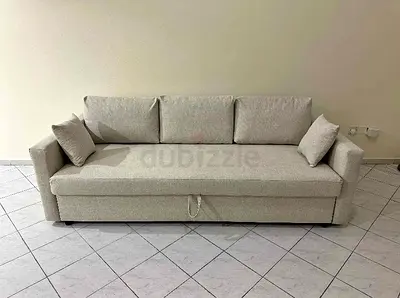 Comfortable Light Gray Sofa bed with Hidden Storage
