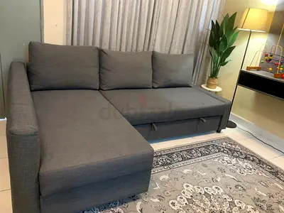 Stylish Grey L-Shaped Sofa with Storage