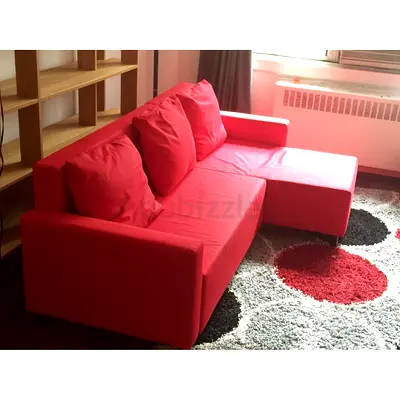 Modern Red Sofa with Cushions