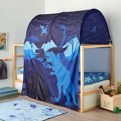 For Sale – IKEA KURA Reversible Kids Bed with Dinosaur Tent