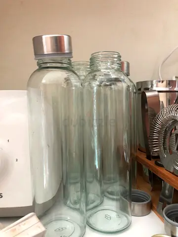 Set of 6 Stylish Glass Water Bottles