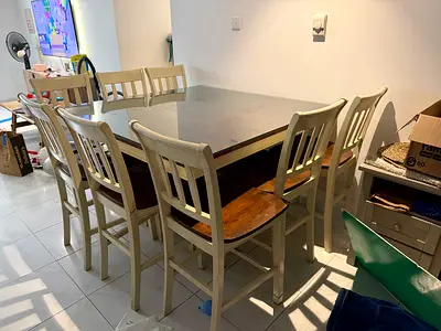 Elegant Dining Table with Sturdy Chairs