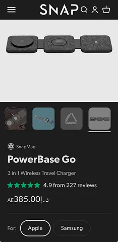 PowerBase Go
3 in 1 Wireless Travel Charger