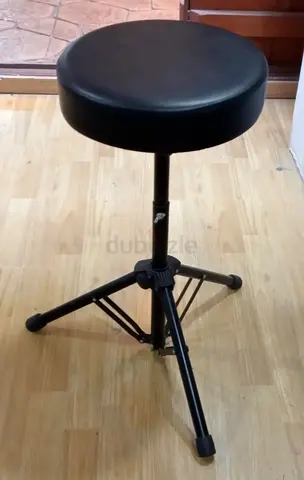 Adjustable Black Drum Throne Stool
