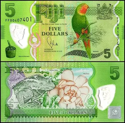 Fiji 5 dollars polymer