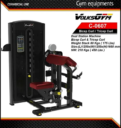 VolksGym Dual Station Machine for Bicep Curl  Tricep Curl
