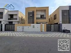 Luxury villa for sale in Ajman, Al Yasmin, with super deluxe finishing. 🔥🔥 The villa is in an 