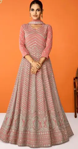 Elegant Party Gowns Collection, semi stitched size 2xl, can stitch to any fit size