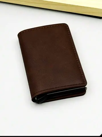 Automatic RFID Leather Wallet – Pop-Up Card Holder