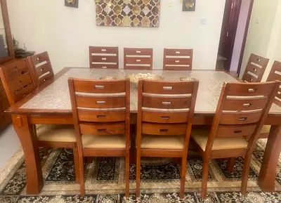 Elegant Wooden Dining Set with Display Cabinet