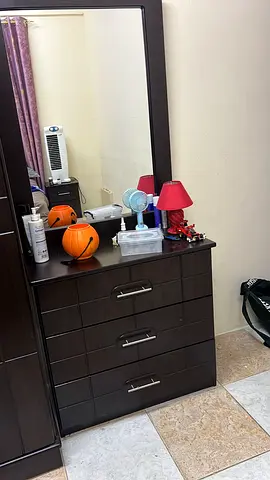 Modern Wooden Dresser with Mirror(items on dresser not included)