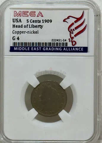 USA 5 Cents coin 1909 60 AED
