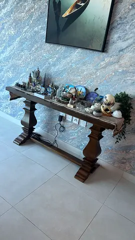 Elegant wooden console with mirror for sale. Made from high-quality wood with a stylish design