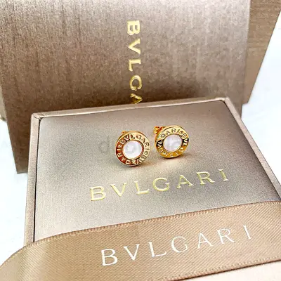 Bvlgari Earrings with Gold and Pearl Accents