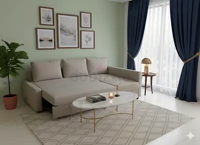 Modern Sofa Bed with Elegant Coffee Table
