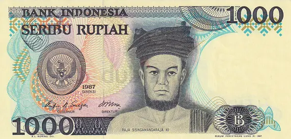 INDONESIA 1000 RUPIAH BANKNOTE 1987