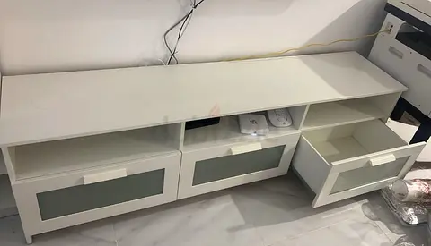 Modern Minimalist TV Stand with Storage Drawers