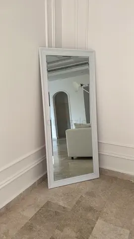 Elegant Full-Length Mirror with White Frame
