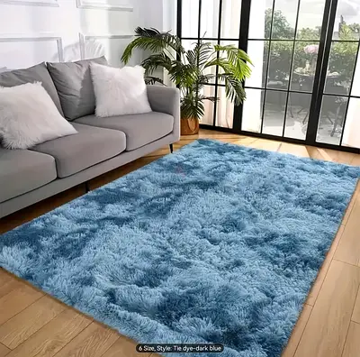 Luxurious Blue Tie-Dye Area Rug Carpet Brand New - 3x2meters