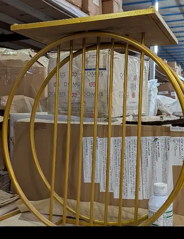 Modern Round Side Table with Gold Finish