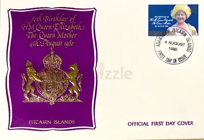 Official First Day Cover Commemorating the 80th Birthday of HM Queen Elizabeth The Queen Mother