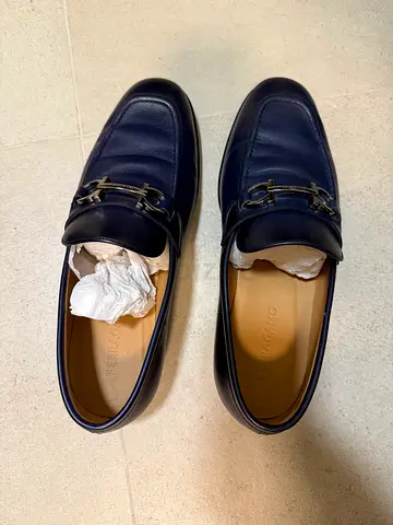 Stylish Mens Navy Leather Loafers