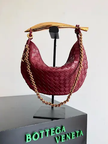 Bottega Veneta Sardine Small Bag with Chain in Barolo Lambskin