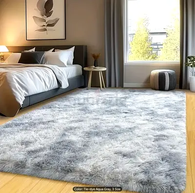 Cozy Tie-Dye Aqua Gray Rug for Sale 300x200cm size