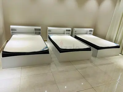 Set of Three Modern Beds with mattress