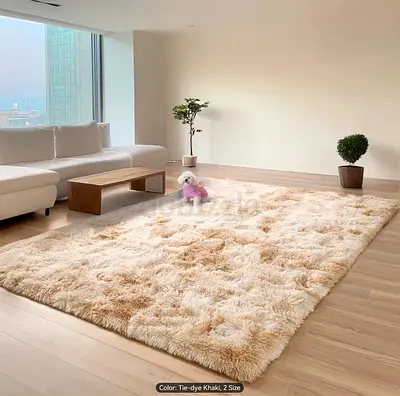 Cozy Tie-dye Beige Carpet Rug for a Modern Touch
