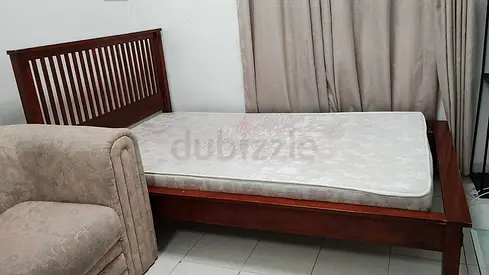 Wooden Double Bed with Mattress