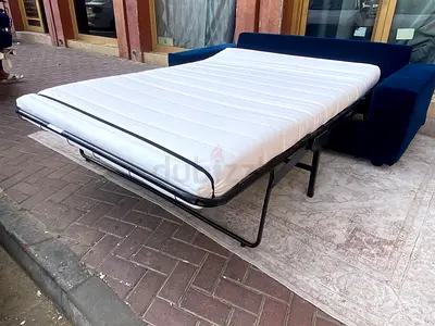 Blue vimle two seater sofa bed with mattress