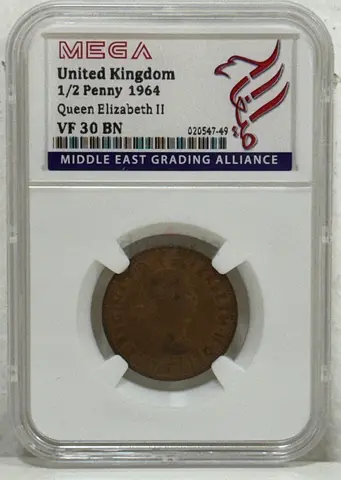 United Kingdom 1/2 penny coin 1964  60 AED