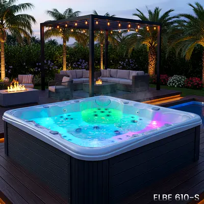 POLSPAS Elbe 610-S – Premium 6-Seater Luxury Spa with Lounge  Smart WiFi Control