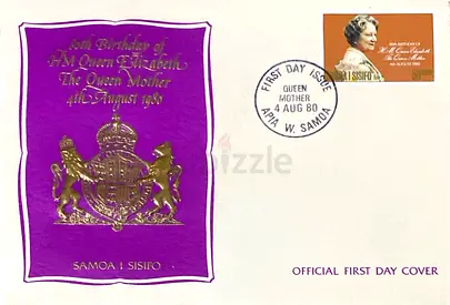 Official First Day Cover Celebrating the 80th Birthday of the Queen Mother