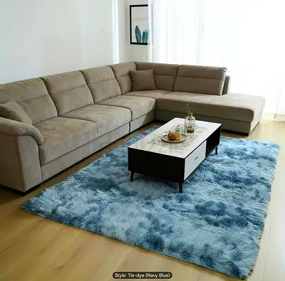 Cozy Navy Blue Tie-Dye Rug Carpet Brand New 300x200cm