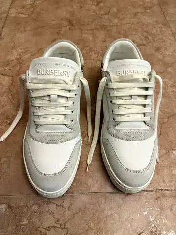 Burberry Gray and White Sneakers almost brand new