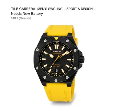 Tile Carrera Mens Swong Sports Watch - Needs New Battery